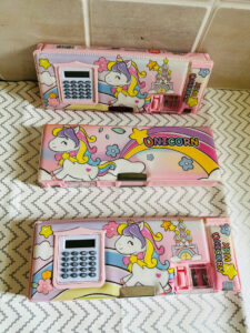 Unicorn Multipurpose Pencil Box with Calculator and Dual Sharpener Pencil Box
